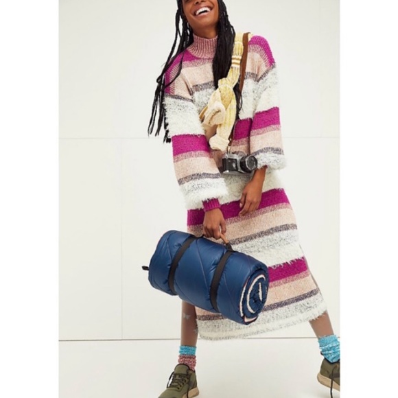 Free People Making Waves Striped Sweater Dress - Picture 1 of 8